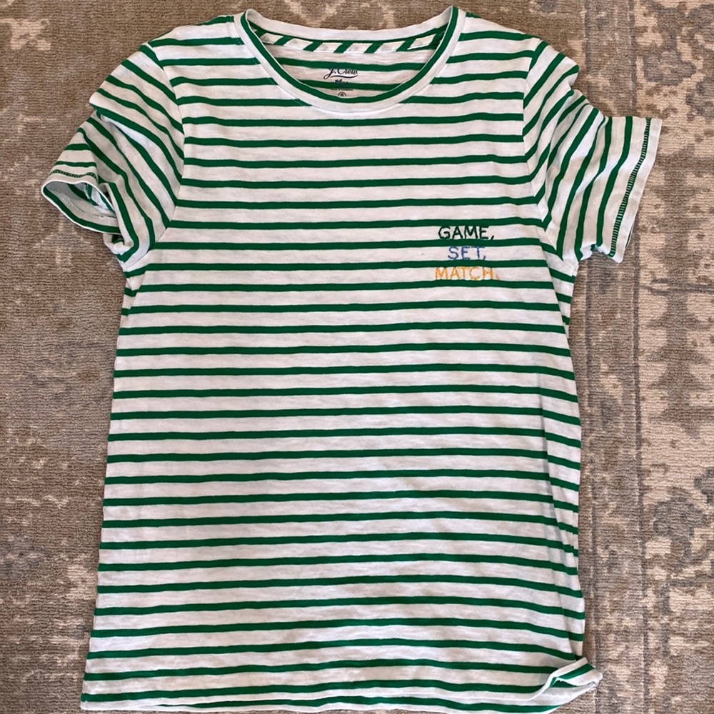 J Crew Game Set Match tee